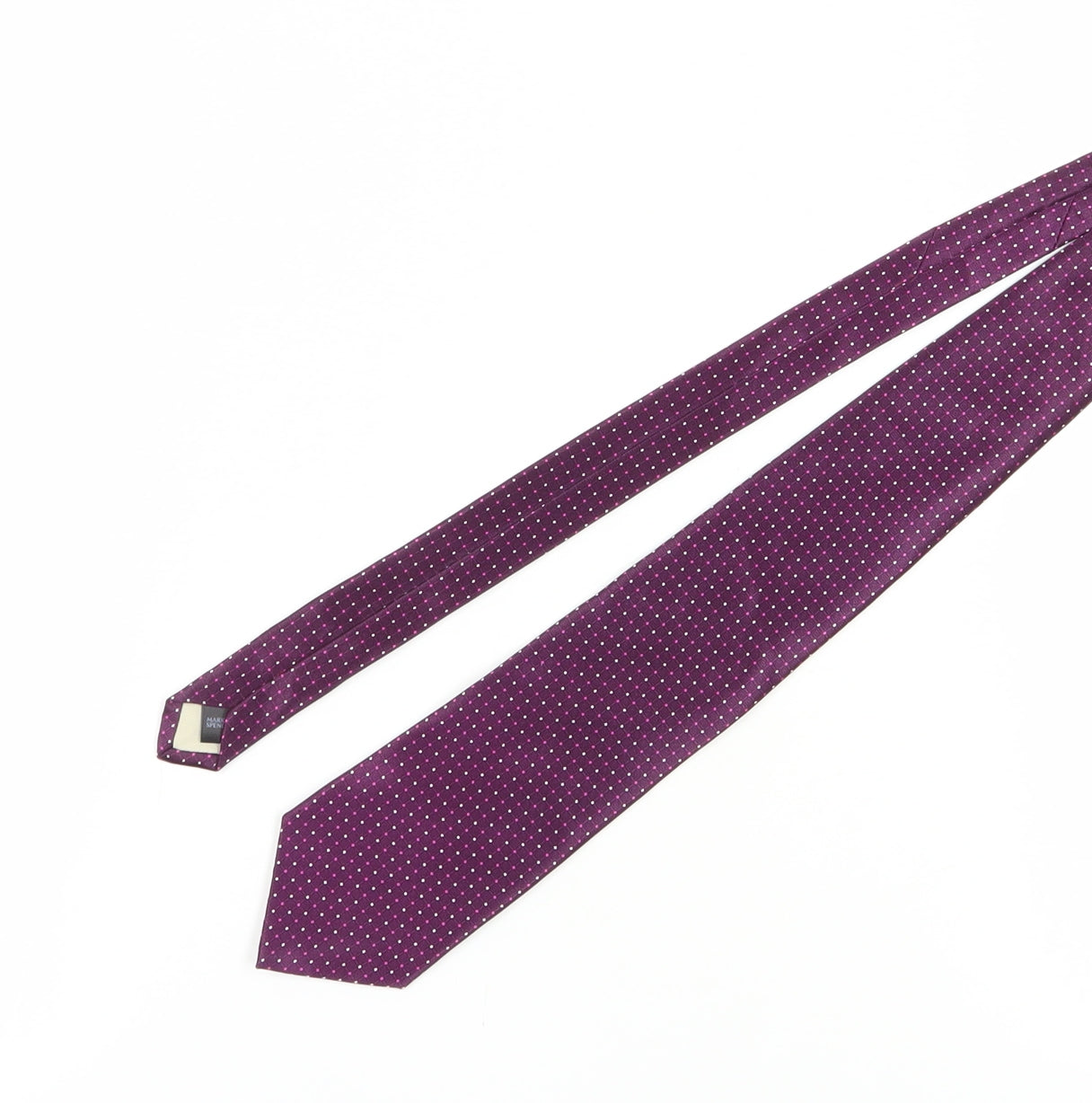 Marks and Spencer Men's Purple Polka Dot Slim Silk Tie