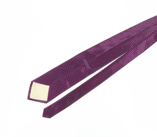 Marks and Spencer Men's Purple Polka Dot Slim Silk Tie