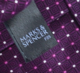 Marks and Spencer Men's Purple Polka Dot Slim Silk Tie