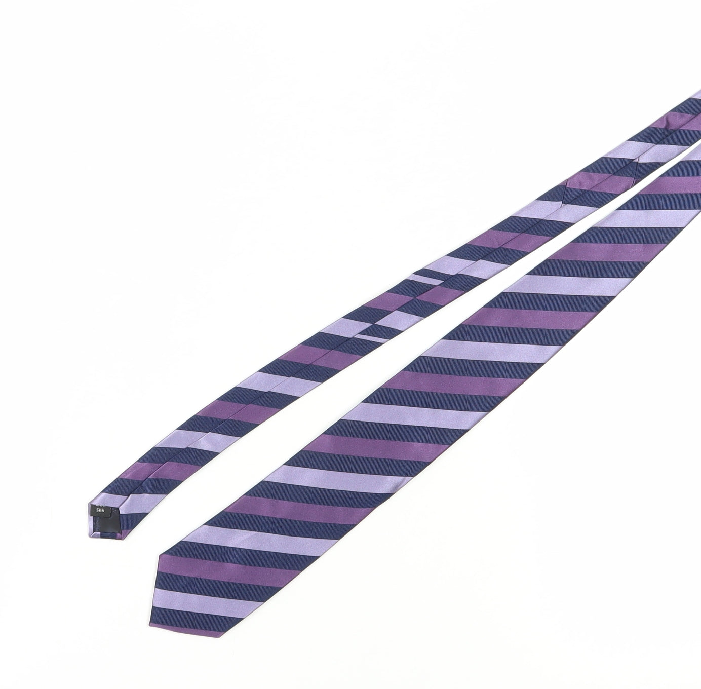 Savile Row Men's Purple Striped Silk Tie