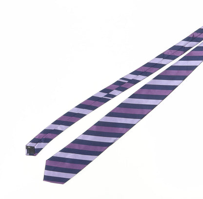 Savile Row Men's Purple Striped Silk Tie