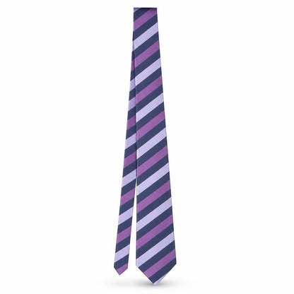 Mens Savile Row Purple Striped 100% Silk  Tie
