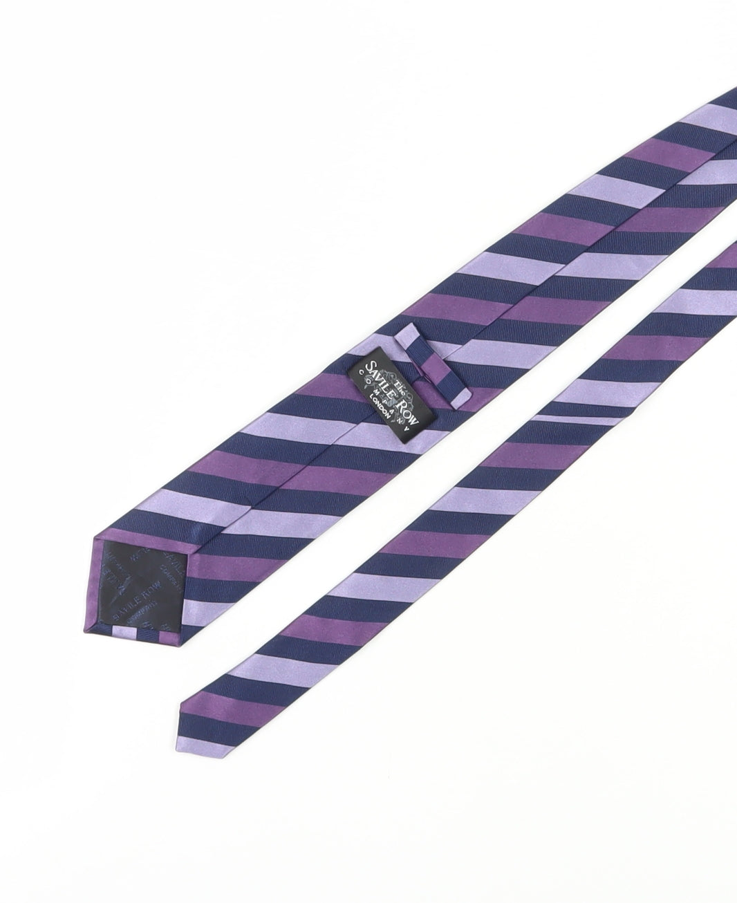 Savile Row Men's Purple Striped Silk Tie