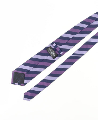 Savile Row Men's Purple Striped Silk Tie