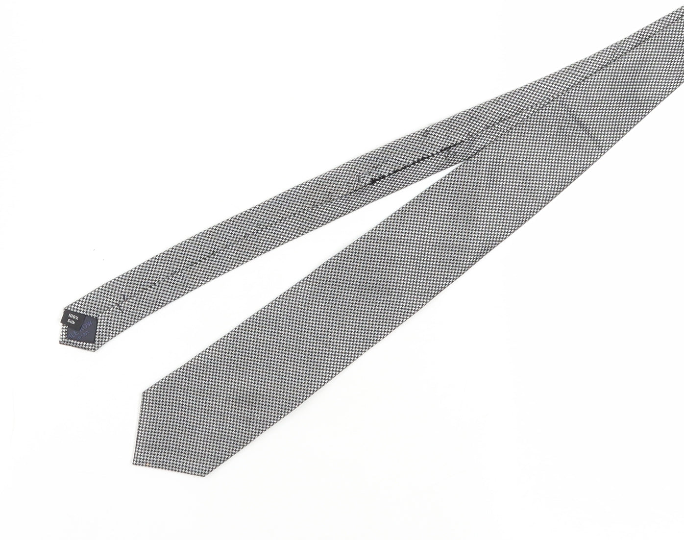 Savile Row Men's Black Houndstooth Silk Tie