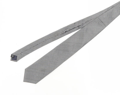 Savile Row Men's Black Houndstooth Silk Tie