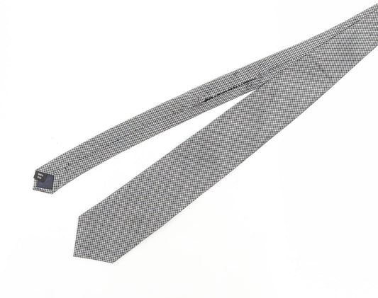 Savile Row Men's Black Houndstooth Silk Tie