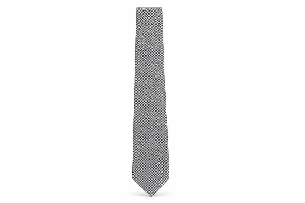 Mens The Savile Row Company Black Houndstooth 100% Silk  Tie