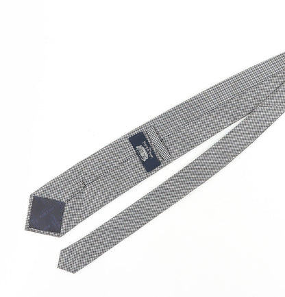 Savile Row Men's Black Houndstooth Silk Tie