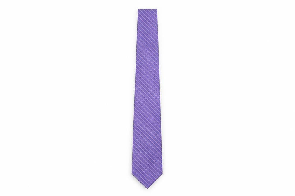 Mens Gianni Ricci Purple Striped 100% Silk  Tie