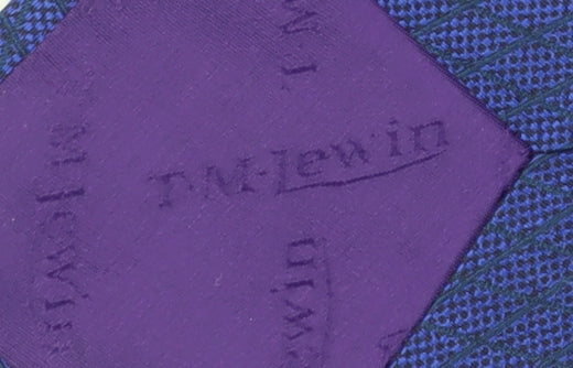 TM Lewin Men's Blue Silk Herringbone Tie