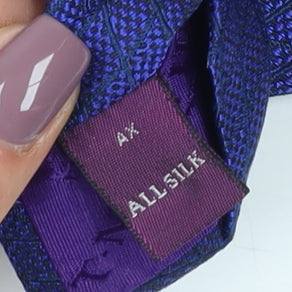 TM Lewin Men's Blue Silk Herringbone Tie