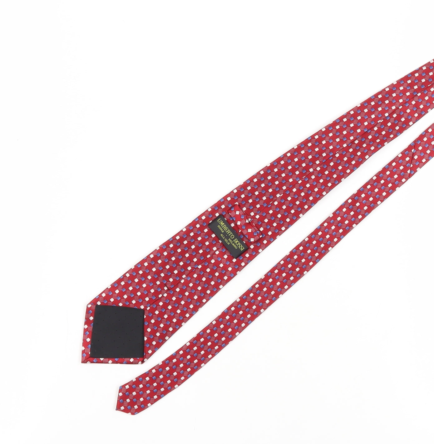 Umberto Bossi Men's Red Geometric Handmade Silk Tie