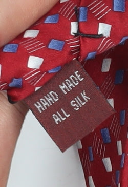 Umberto Bossi Men's Red Geometric Handmade Silk Tie