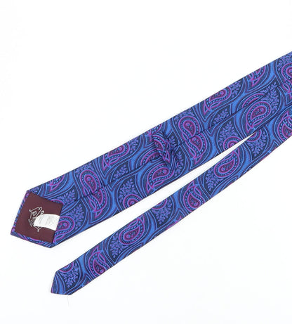 Marks and Spencer Men's Blue Paisley Silk Slim Tie