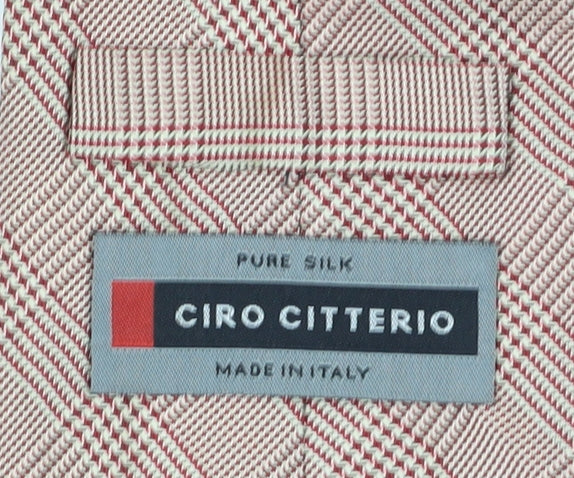 Ciro Citterio Men's Beige Silk Checked Tie