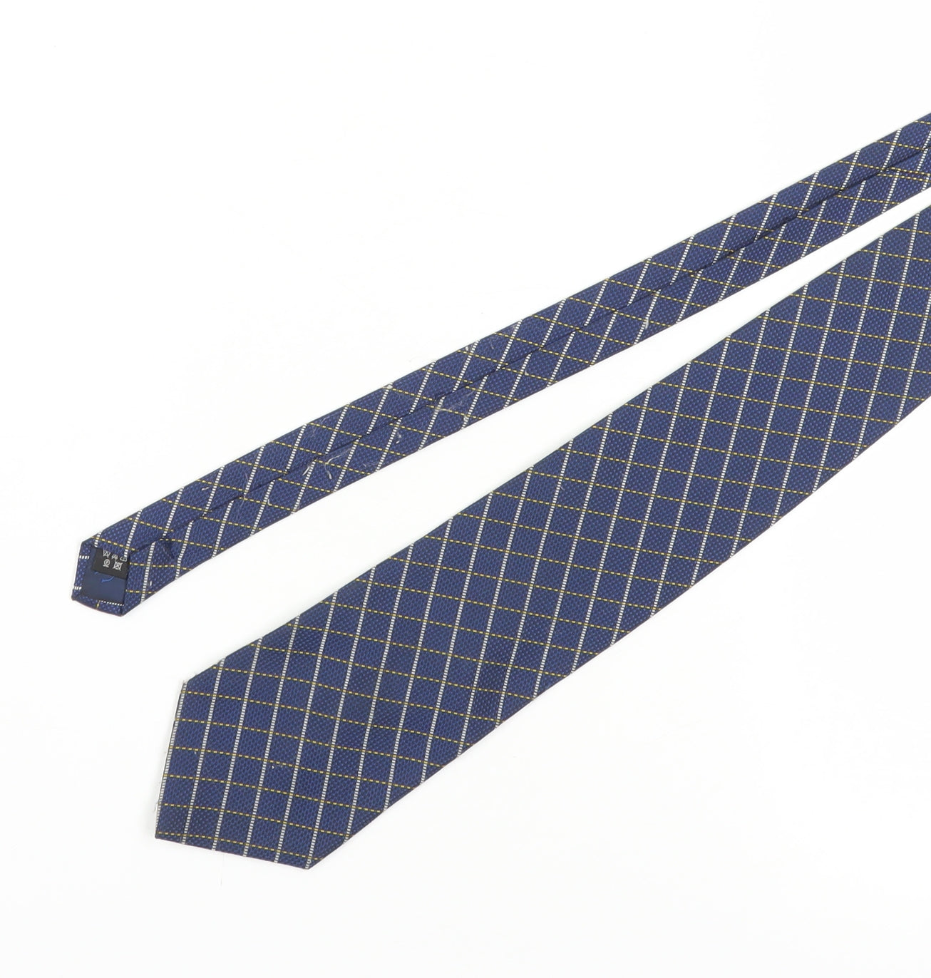 Mens Ciro Citterio Blue Plaids & Checks 100% Polyester Designer Tie