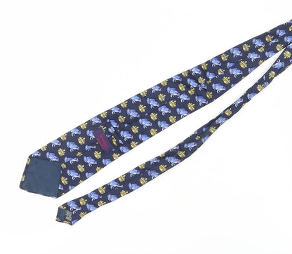 The Windsor Collection Men's Blue Silk Animal Print Tie