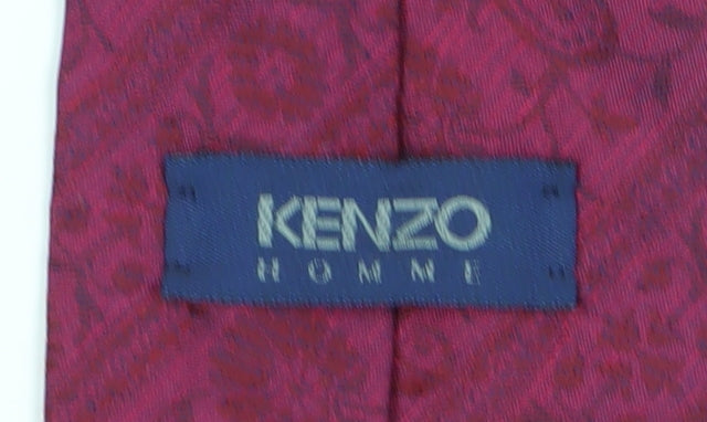 Kenzo Men's Pink Silk Floral Tie