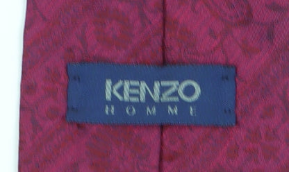 Kenzo Men's Pink Silk Floral Tie