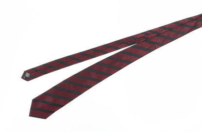 Mens Ben Sherman Red Striped 100% Silk Slim Tie