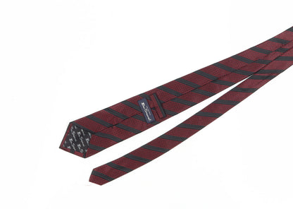 Mens Ben Sherman Red Striped 100% Silk Slim Tie