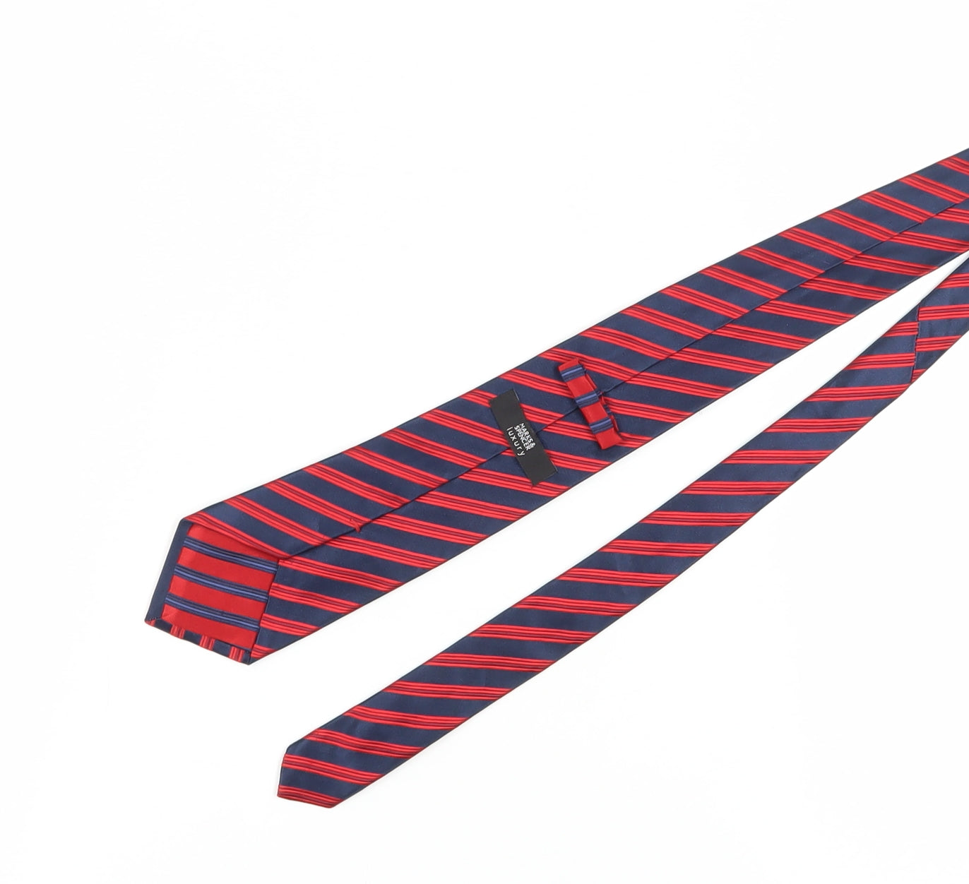 Marks and Spencer Men's Red Striped Silk Tie