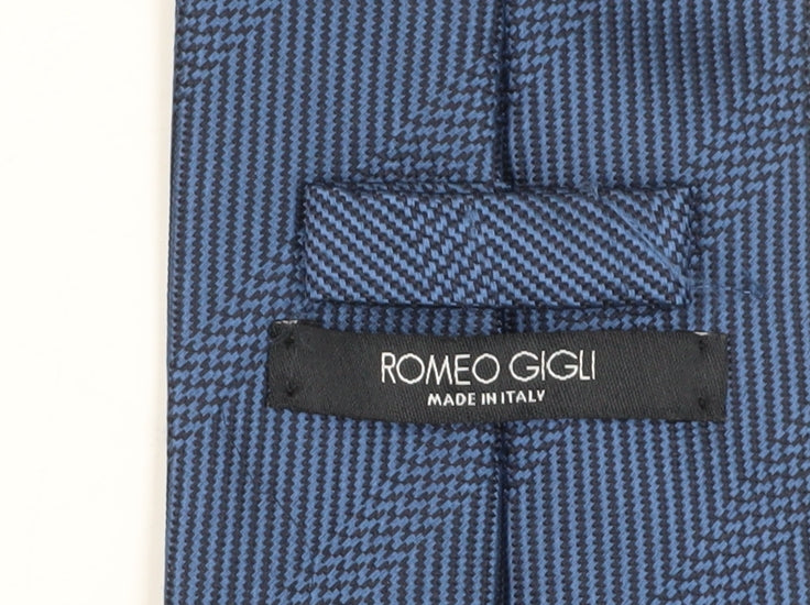 Romeo Gigli Men's Blue Silk Houndstooth Tie