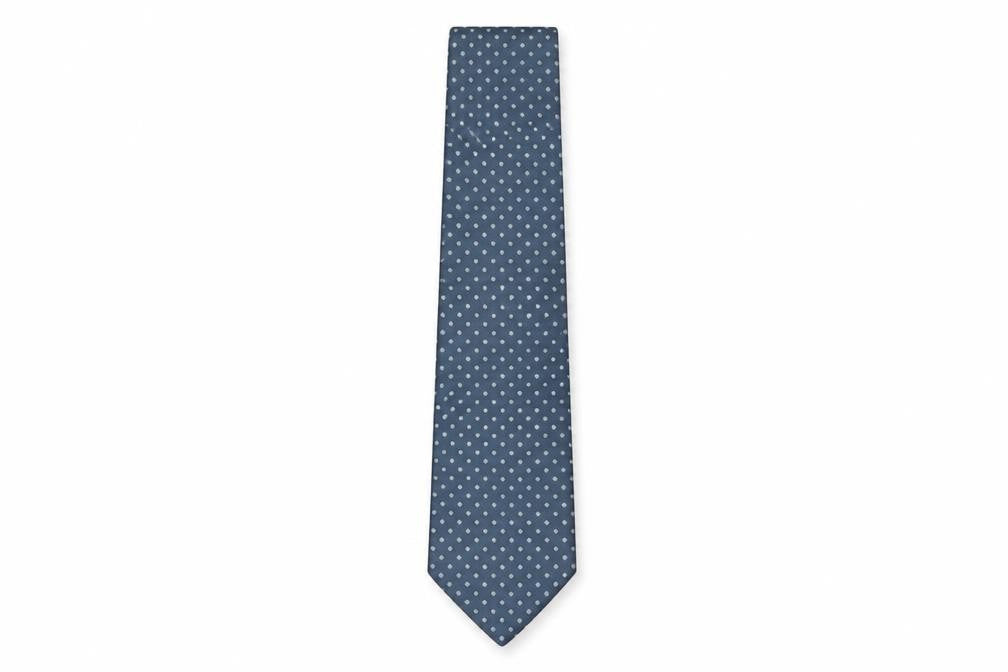 Mens Boss Blue Polka Dot 100% Silk  Tie