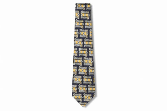 D'Alambi Men's Geometric Silk Tie Multicoloured