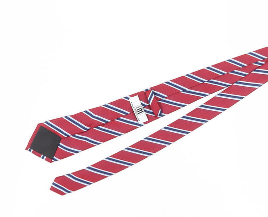 Michelsons of London Men's Red Striped Tie