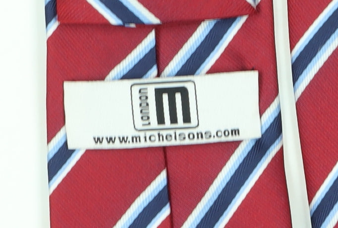 Michelsons of London Men's Red Striped Tie