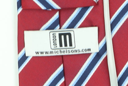 Michelsons of London Men's Red Striped Tie