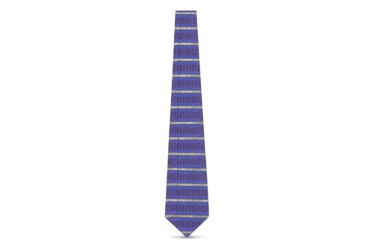 Front view of Principles for Men Blue Striped Silk Tie