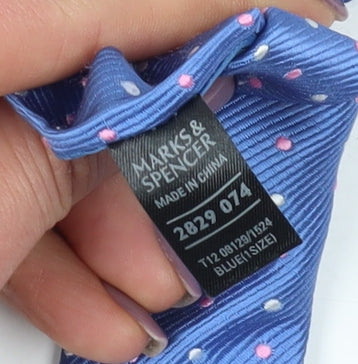 Marks and Spencer Men's Blue Polka Dot Tie