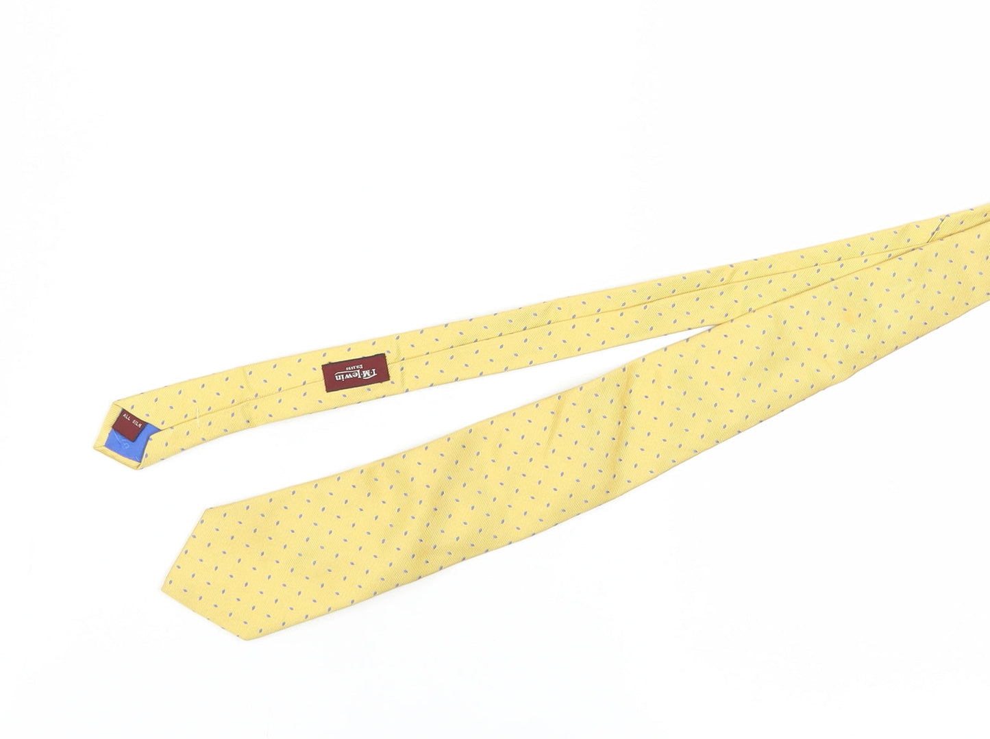 T.M.Lewin Men's Yellow Silk Polka Dot Tie
