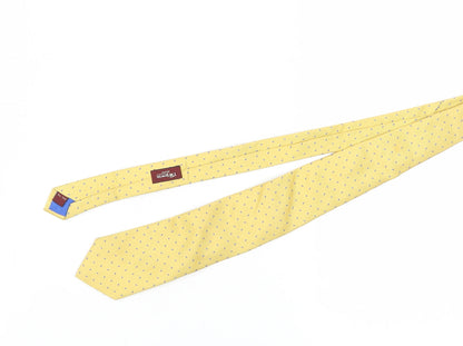 T.M.Lewin Men's Yellow Silk Polka Dot Tie