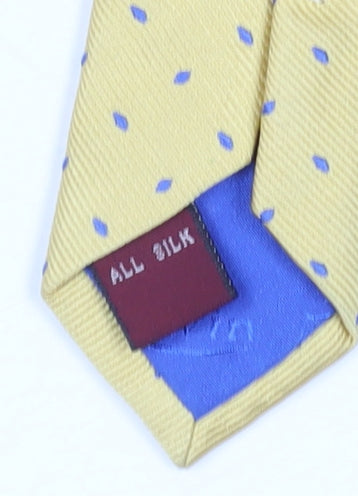T.M.Lewin Men's Yellow Silk Polka Dot Tie