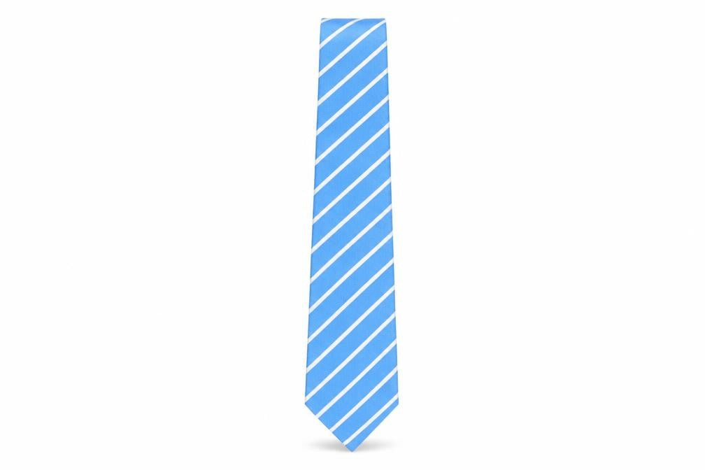 Mens TM Lewin Blue Striped 100% Silk  Tie