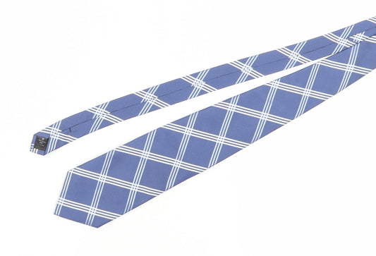 Racing Green Men's Blue Plaid Silk Tie - One Size