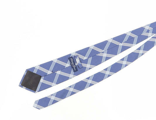 Racing Green Men's Blue Plaid Silk Tie - One Size