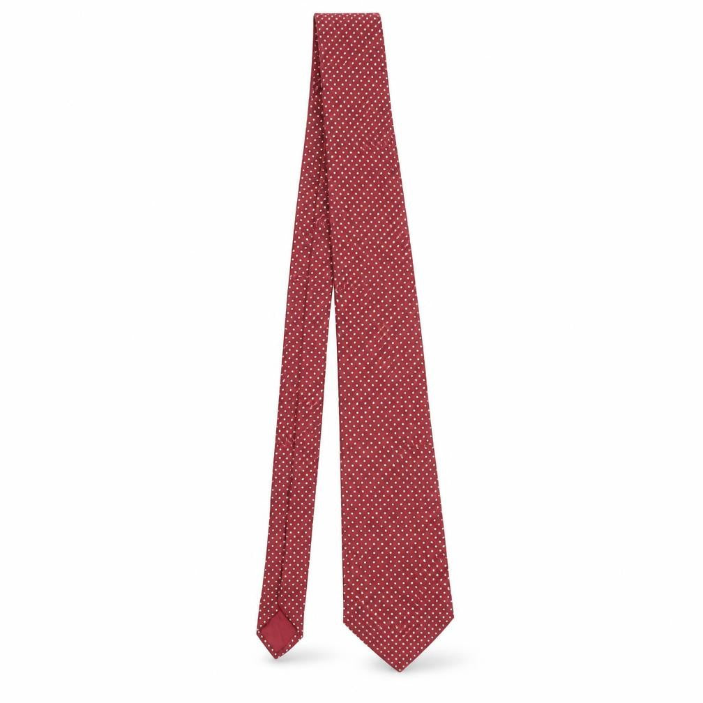 Mens Jonelle Red Polka Dot 100% Silk  Tie