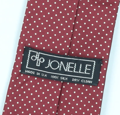 Jonelle Men's Red Silk Polka Dot Tie