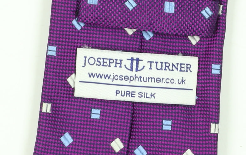 Joseph Turner Men's Purple Geometric Silk Tie