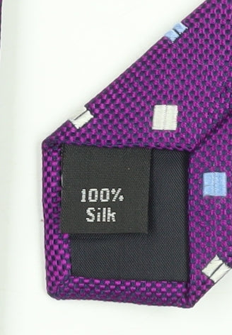Joseph Turner Men's Purple Geometric Silk Tie