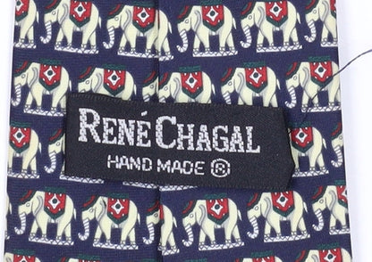 René Chagal Men’s Multicoloured Silk Animal Print Tie