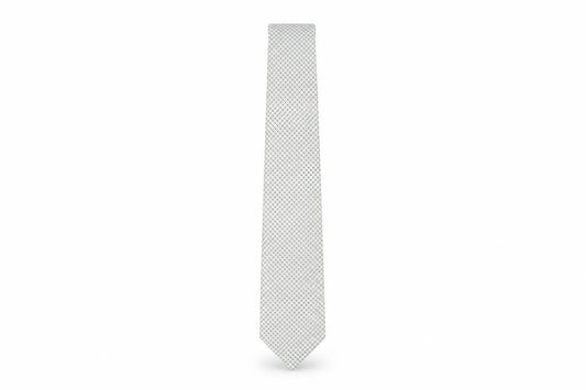 Daniel Valente Men's White Geometric Silk Tie