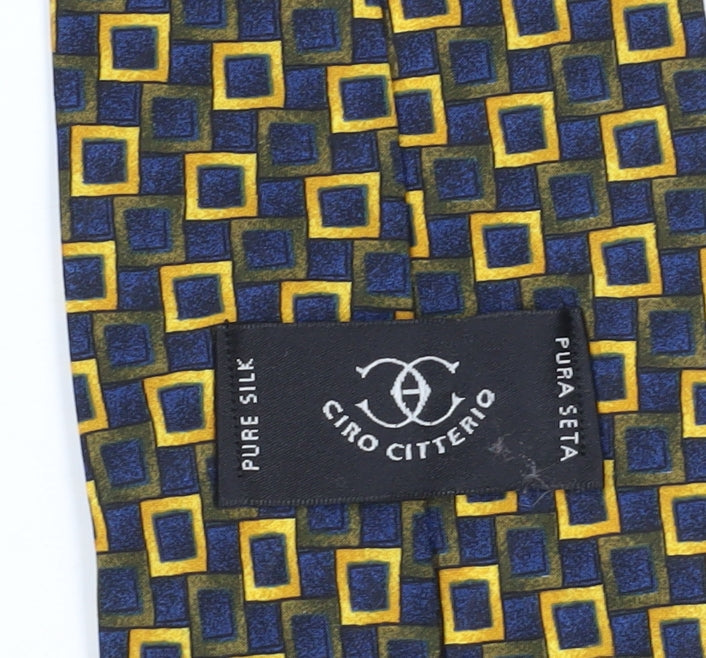Mens Ciro Citterio Multicoloured Geometric 100% Silk  Tie