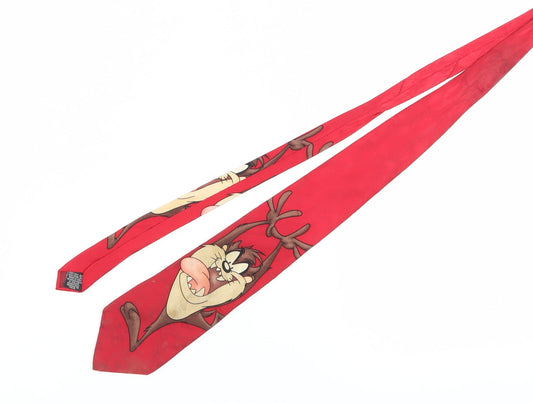 Looney Tunes Red Silk Men's Designer Cartoon Tie