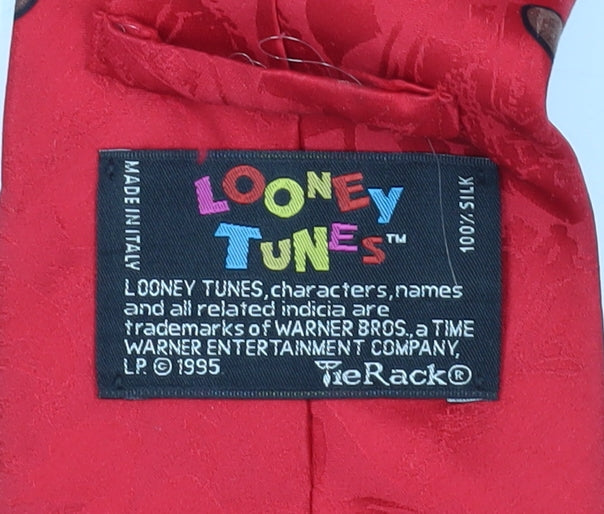 Looney Tunes Red Silk Men's Designer Cartoon Tie